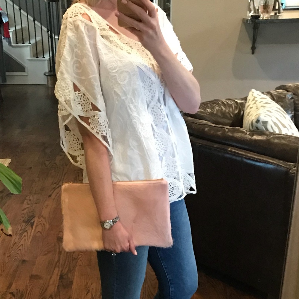 POL Cotton Embroidered poncho crochet Blouse Top - Picture 7 of 7